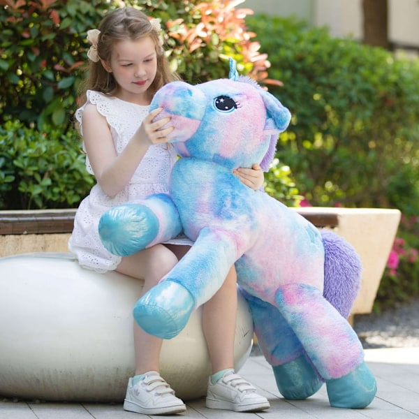 MorisMos Giant Unicorn Stuffed Animal 32`` Cute Soft Unicorn Plush Toy Pink 43" rainbow-purple