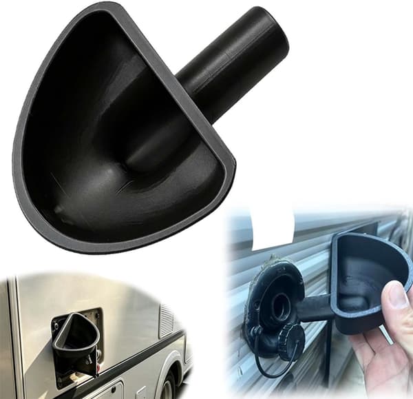 RV Vanntankfyllingstrakt, 3D-design, Sammenleggbar Med Overløpsbeskyttelse, For Bobiler, Svart, 1 Stykke