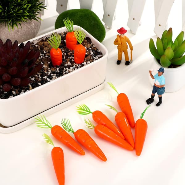 30 stk. mini gulerødder til plastik kunstige gulerødder ornament falske modeller små 7,5*1,5 cm_jarx