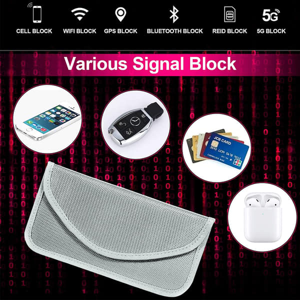 Faraday-väska Mobiltelefonfodral Strålskydd Kolfiber Svart