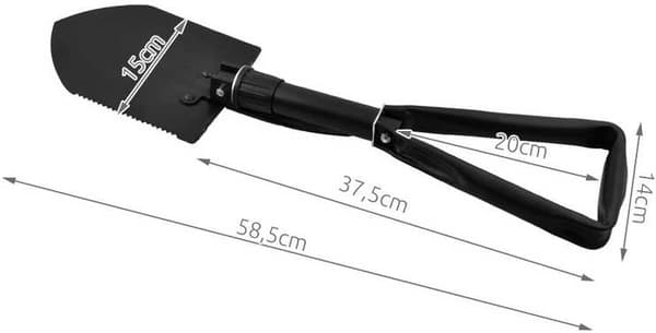 3-i-1 Hopfällbar Spade/Hacka/Såg - Camping_jar Svart black