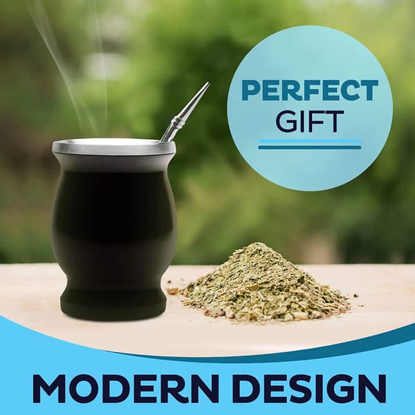 8oz Yerba Mate Kalebass Set Yerba Mate Kopp SVART - hög kvalitet_jar
