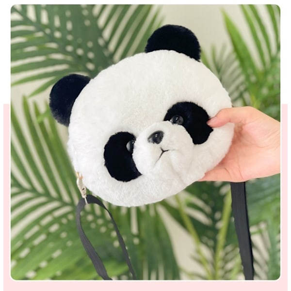 Liten jente søt plysj panda lommebok myntveske skulderveske C