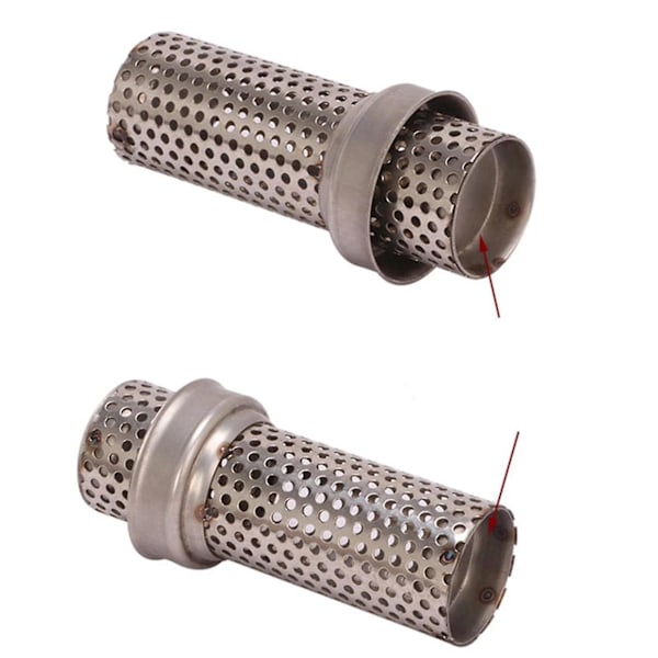 2x Universal Motorsykkel Eksosrør Lyddemper Db Killer-lyddemper Lyd Eliminator Mesh Db Killer-si silver