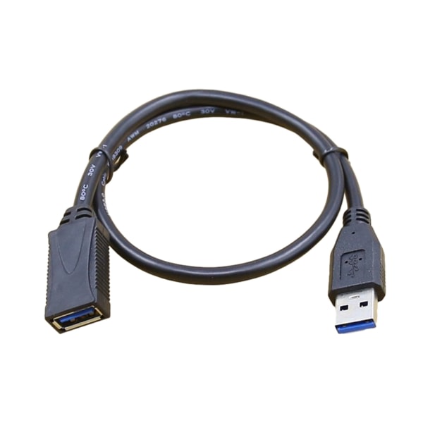 USB-kabel Rakhuvud USB3.0 hane till hona datasynkroniseringslinje Power för USB fläkt/ USB lampor Svart 50cm