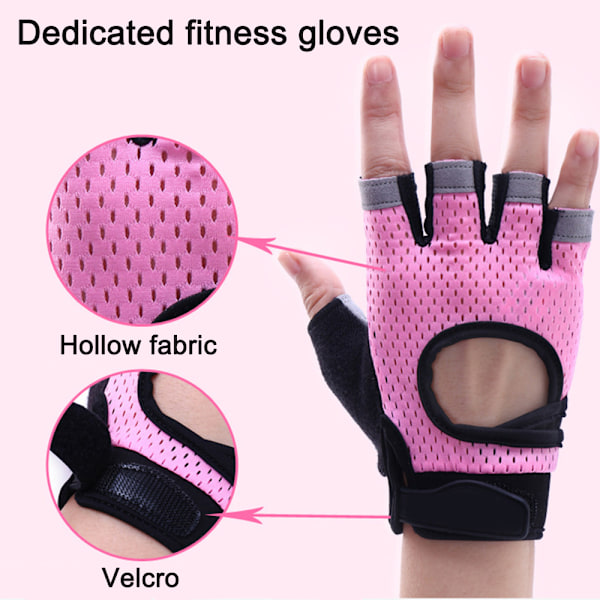 Treningshansker Vektløfting Gymhansker, Rosa, S