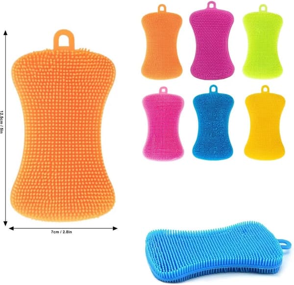 6 stycken - diskborste - rengöringsborste - silikon diskborste - snabbtorkande silikon diskborste - 12*7 cm