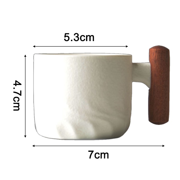 2 oz Keramiske Espressokopper med Trehåndtak Espressokoppsett med 1, Små Tekopper Style 3