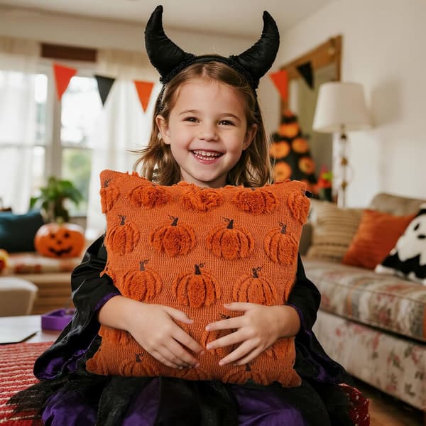 2-pak græskarkuddebetræk 45x45 cm. Bløde efterårs- og halloweenpynt til sofa, seng og bil.—jarx Färg	en
