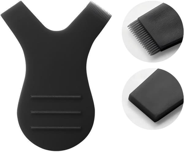 20-dele Y-formet øjenvippebukkerkam sæt, vippeseparator og applikator i plast til vippeextensions, saloner, sort, 4,5 x 3,3 cm
