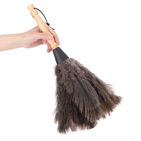Reusable Ostrich Feather Duster with Anti-Static Wooden Handle 0.3