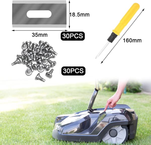 gressklipper, blader, Husqvarna Automower McCulloch Flymo kompatible robotgressklippere, 30 stk - Perfet