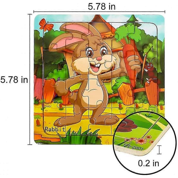 Pussel för barn 3-5 år, Träpussel med djurtema_jar