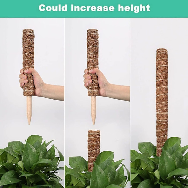 Mossapinne för Monstera-växter, böjbara växtstöd, växtpinnar för krukväxter inomhus, 45'' Coco Coir-pinne växtstöd för Sphagnum, Po