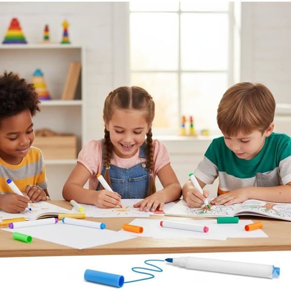 Set med 12 färgade LED-memotavlapennor