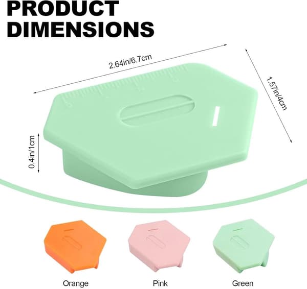 3 stykker - 6,7*4*1 cm - Magnetisk sømguide til symaskine - Multifunktionel polygonal sømguide - med skala