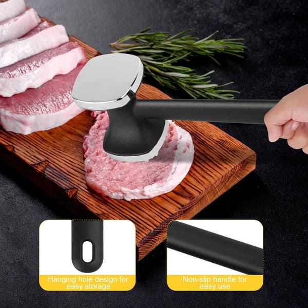 Dubbelsidig köttmörningsklubba - Hög kvalitet - Ergonomisk design - Heminredning