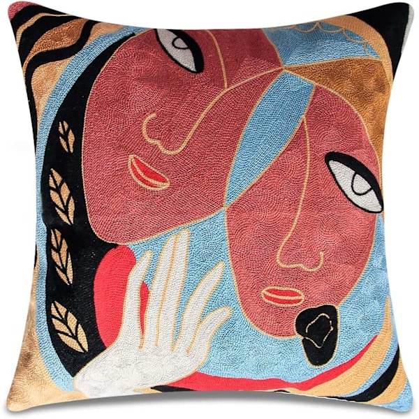 Set med 4 Picasso Kuddfodral 45x45 cm Dekorativ Soffkudde - Perfekt