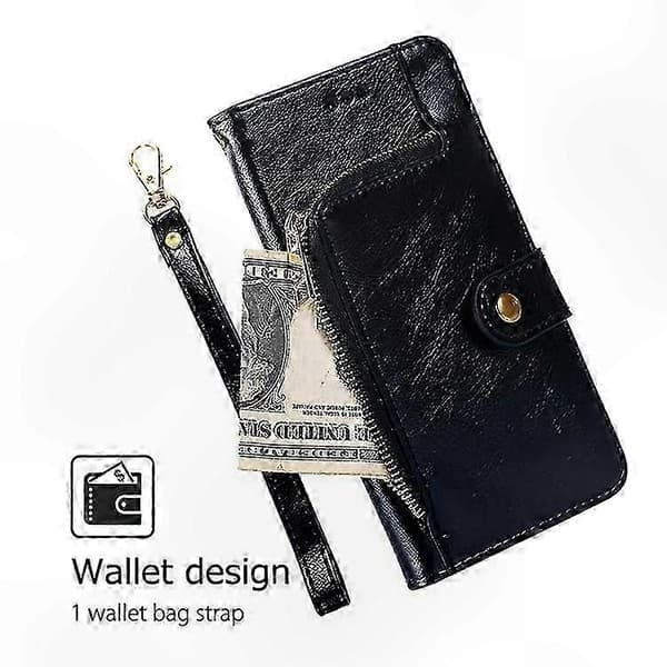 A56 5G Leather Case with Zipper - Protective Smartphone Case Black