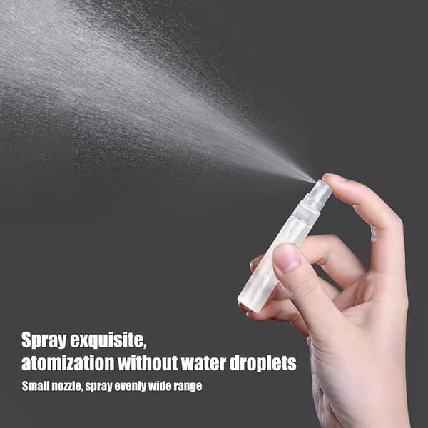Påfyllbare Parfymeatomizere, Fine Tåke Matte Plast Sprayflasker for Reise Hår Ansikt Planter, 5-pakning 8ml Hvit