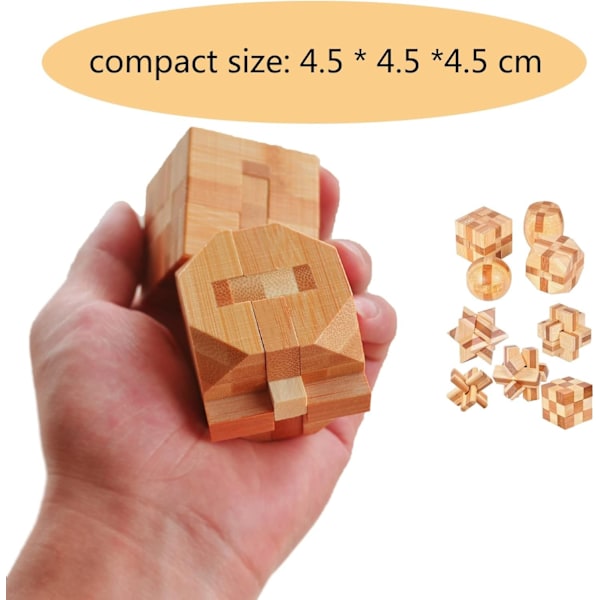 3D IQ-pussel i trä, hjärnspel, hjärngymnastik, WELLNGS