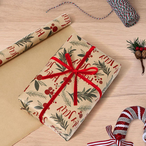 Presentpapper - Julpresentpapper - Julklappspapper - Presentpapper med figurer - 43 x 300 cm - 4 rullar