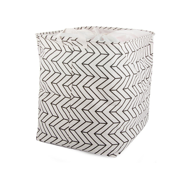 Sammenleggbar vaskekurv - 90L White_jar White Vit (Mönstrad)