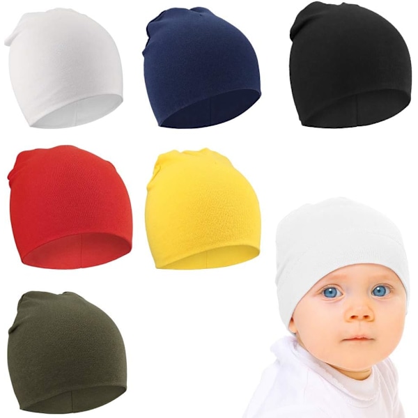 6-pak Nyfødt Babyhatte - Bløde Strikket Beanies til Drenge og Spædbørn 6 Pack E 2-6 years