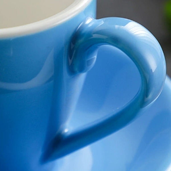 Porslin Espresso-kopp med fat, Espresso-kopp, 80 ml/2,7 oz Blue