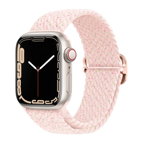 Flettet løkke for Apple Watch-reim 44mm 40mm 45mm 41mm 42mm 38mm 49mm Elastisk Solo-armbånd iWatch serie 9 se 7 5 6 Ultra2 Band 45. Kirsebærpulver 45.Cherry powder 42mm 44mm 45mm 49mm