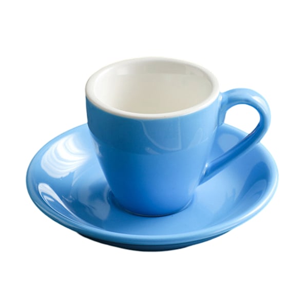Porslin Espresso-kopp med fat, Espresso-kopp, 80 ml/2,7 oz Blue