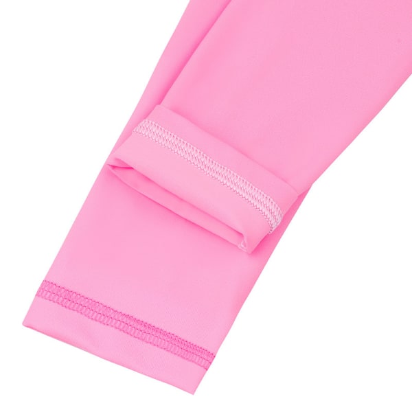 Flickor 2-delat Baddräktset Långärmad Utslagsbeskydd Baddräkt Rosa Pink 120