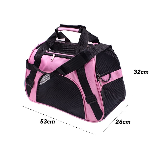 Hundbur, Kattbur, Bilbur for kjæledyr, 52 x 27 x 32 centimeter (Rosa)