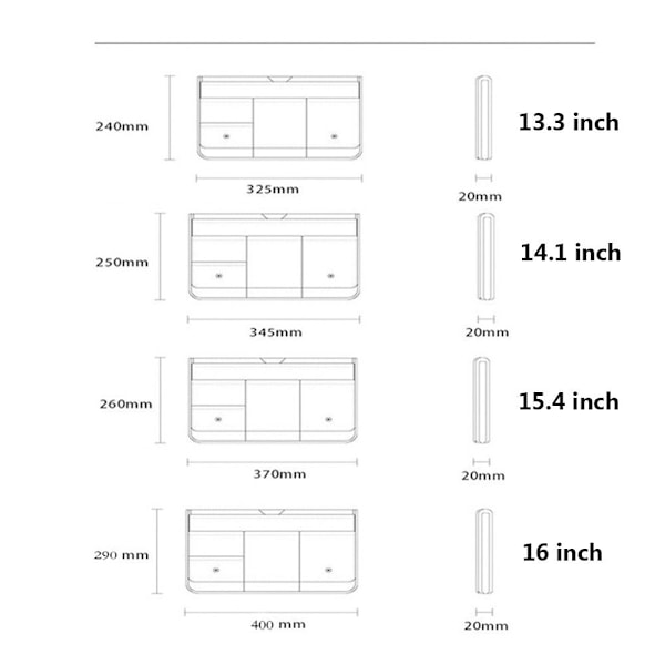 13 14 15 16 tommer håndtaske til bærbar computer CASE 13,3 tommer Sort Black 13.3 inch