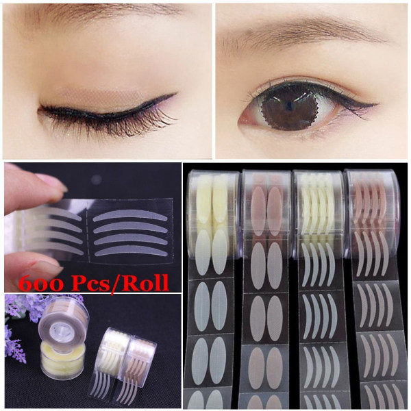 600 stk/300 par usynlig fiber dobbel øyelokktape nude Samll beige beige Samll