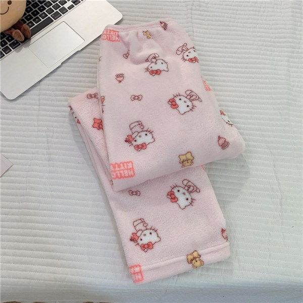Kävelevät Jumala-housut Flanellipyjama Voidaan Käyttää Ulkona Sarjakuva Korallifleece Laiskat Pyjamat Naisten Syksy Talvihousut Kotihousut MY903 MY903 XXL