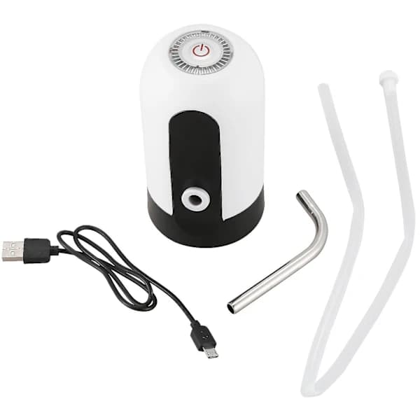 Automatisk vattenflaskpump USB uppladdningsbar bärbar dricksvattendispenser för 2 till 5 gallon flaskor Svart Vit