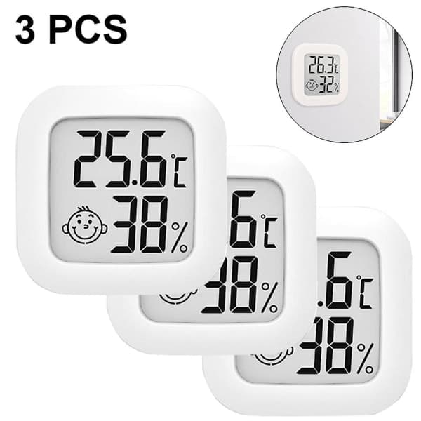 3-pack inomhustermometer, fuktighetsmätare Digital hygrometer Rumstermometer för hemmet, hög noggrann temperatur
