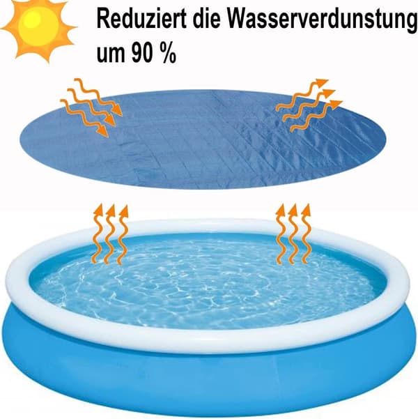 Rundt poolovertræk, vandtæt rivefast PE, støv- og solbeskyttelse til runde pools, blå, 183 cm diameter