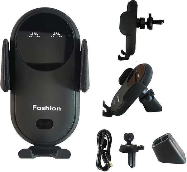 Smart bil trådløs lader automatisk sensor telefonholder (svart)_jarx