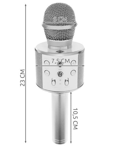 Karaokemikrofoni kaiuttimella / Karaoke mikrofonilla – Bluetooth_jar Silver silver
