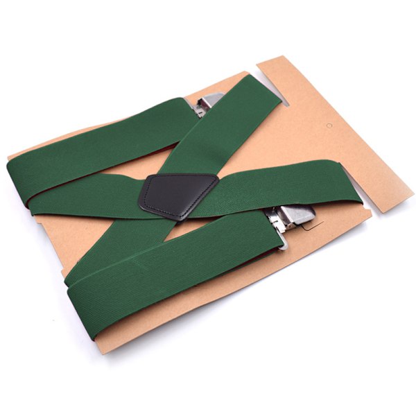 Herrhängslen 5 cm Rygg Kraftiga Biker Snowboard Byxor Elastiska 4 Klämmor Green