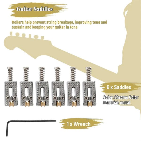 6 Rullbro Tremolo Stallar Med Nyckel For Strat Tele Elgitarr_jar
