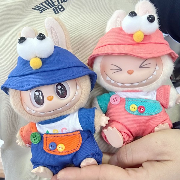 Klær for Labubu, Blind Box Dukke Labubu Klær, Sesamfugl Klessett for LABUBU Dukketilbehør - KUN KLÆR_q Blue sesame bird