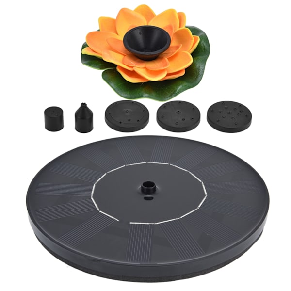 (Spesialtilbud) Lotus Solfontene Vannpumpe Flytende Mini Solfontene for Fuglebad Hagedam Basseng Utendørs1