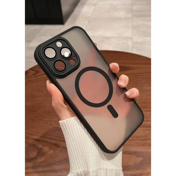Sort/Transparent cover - Passer til iPhone 15 Pro - Magnetisk