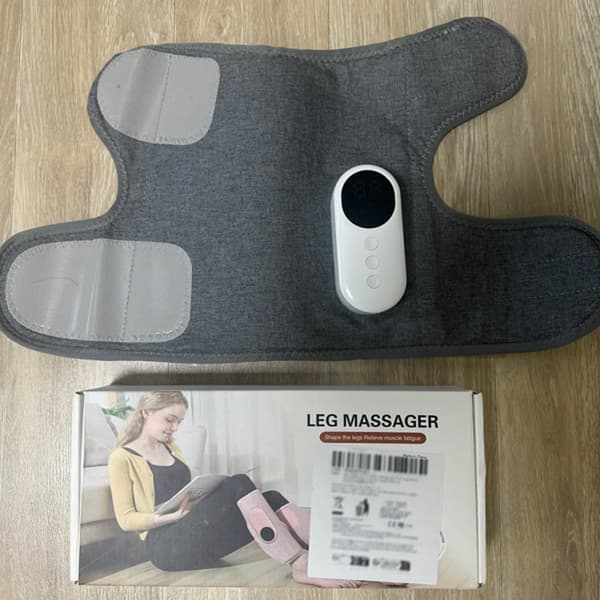 Benmassager med luftkompression, varme, 3 tilstande og 3 intensiteter, trådløs genopladelig til hjemmet, kontoret og rejser, grå