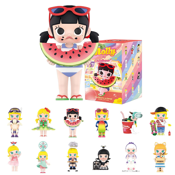 POP MART Molly When I was a Kid Serie Figur, DIMOO Blind Box Figur Samlerlegetøj (Tilfældigt en)