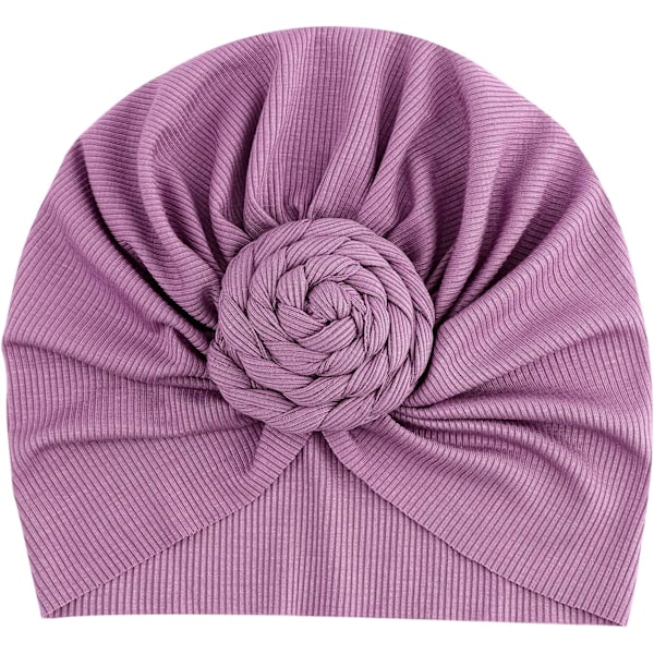 5 kpl Vauvan Turbaanihatut - Pehmeät Solmut Vauvan Beanie-Lakit Tytöille ja Taaperoille 5 Pack Donut Flower D / 3-24 Months