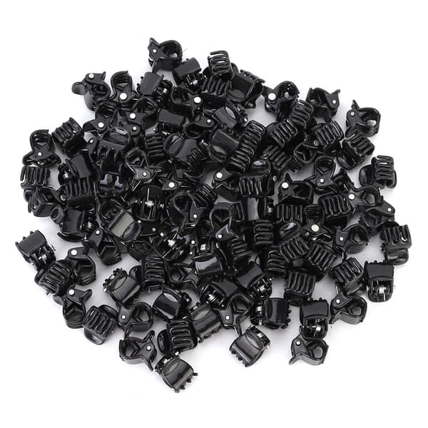 100 stk. sorte mini plastikklemmer, små klemmer til hår og tøj